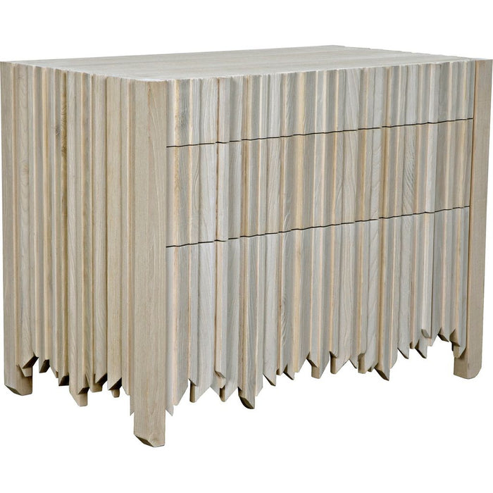 Primary vendor image of Noir Desdemona 3 Drawer Chest, Bleached Elm, 38" W