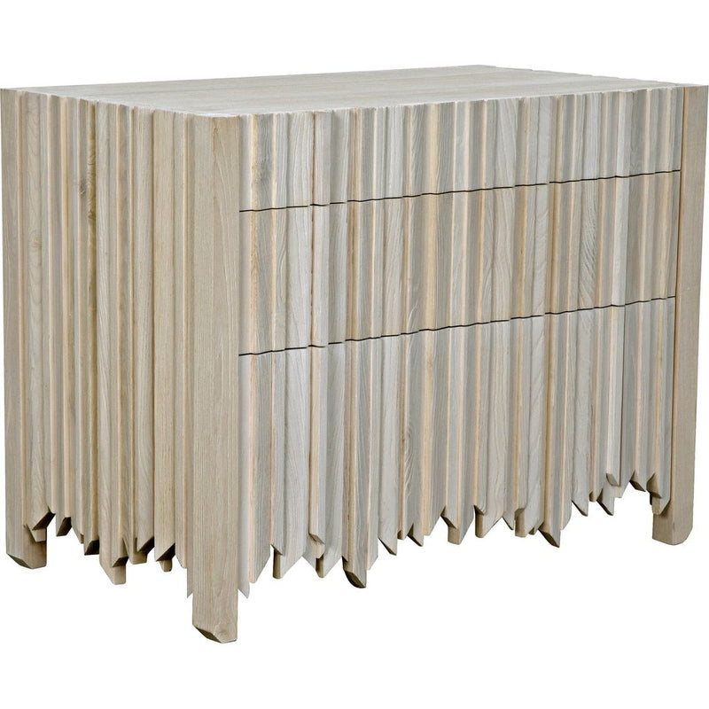 Primary vendor image of Noir Desdemona 3 Drawer Chest, Bleached Elm, 38