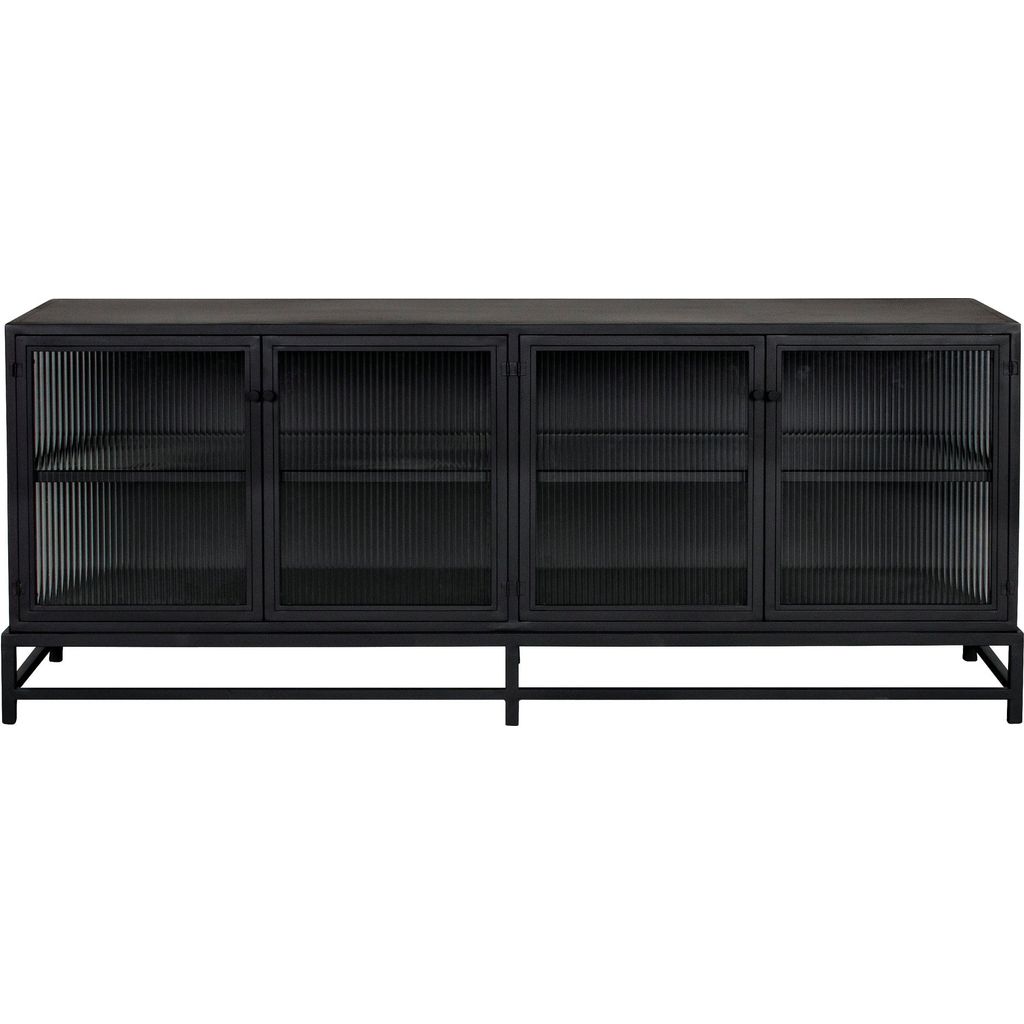 Noir Chandler 4 Door Sideboard, Black Steel, 74.5" W