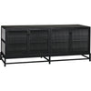 Noir Chandler 4 Door Sideboard, Black Steel, 74.5" W