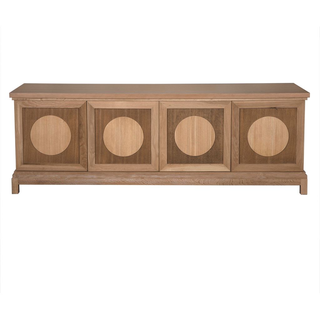 Noir Wellington 4 Door Sideboard, White Oak, 83" W