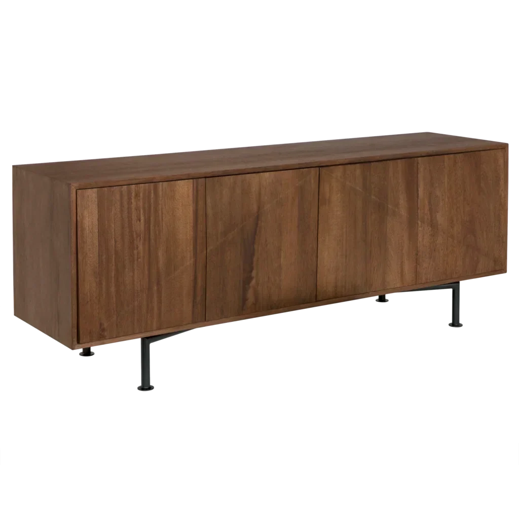 Primary vendor image of Noir Lionell Sideboard - Walnut, Veneer & Industrial Steel, 81.5" W