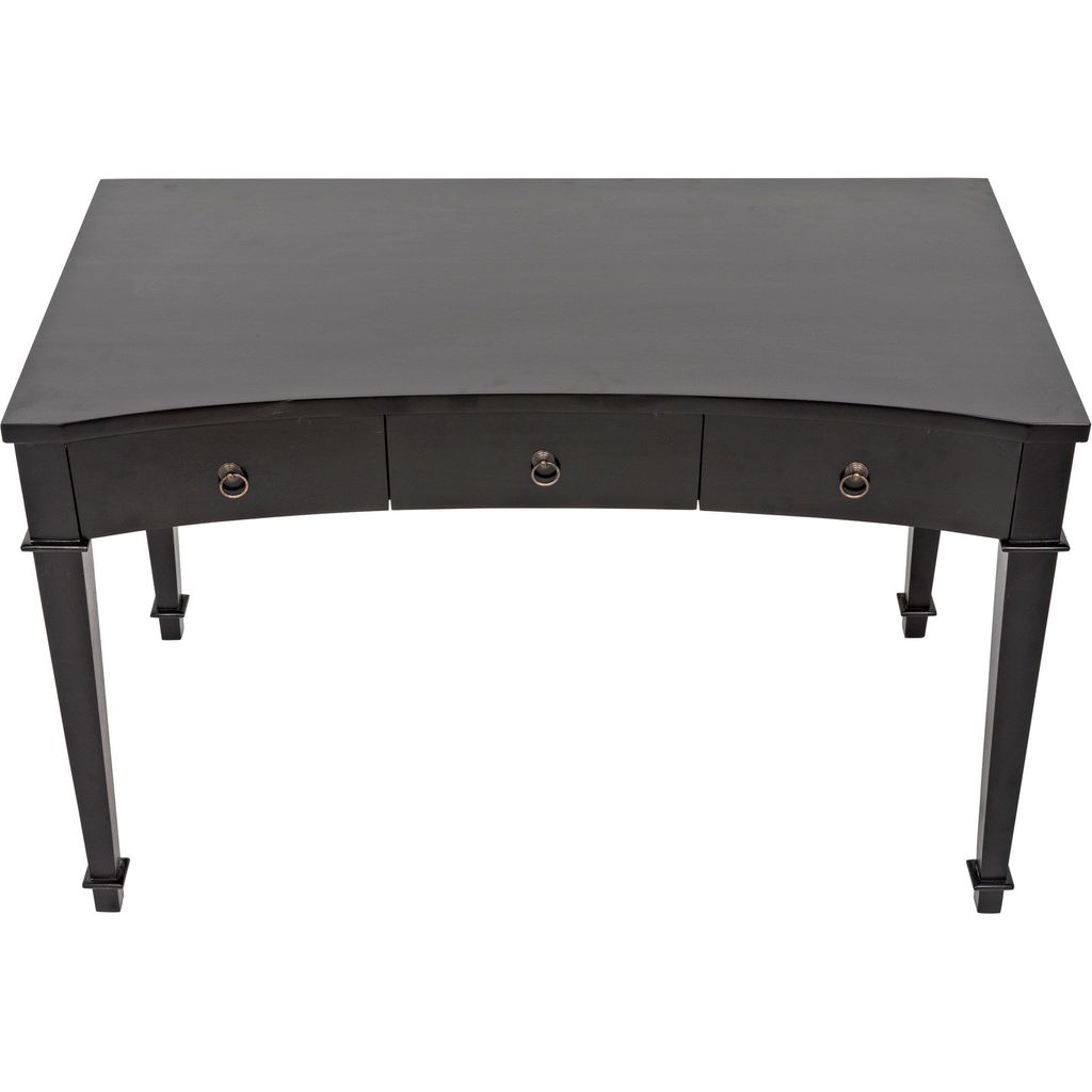 Noir Curba Desk, Hand Rubbed Black - Mahogany & Veneer, 48" W