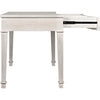 Noir Curba Desk, White Wash - Mahogany & Veneer, 48" W