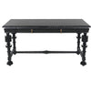 Noir Portuguese Desk, Small, Hand Rubbed Black - Mahogany & Veneer, 60" W