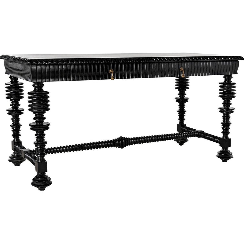 Primary vendor image of Noir Portuguese Desk, Small, Hand Rubbed Black - Mahogany & Veneer, 60