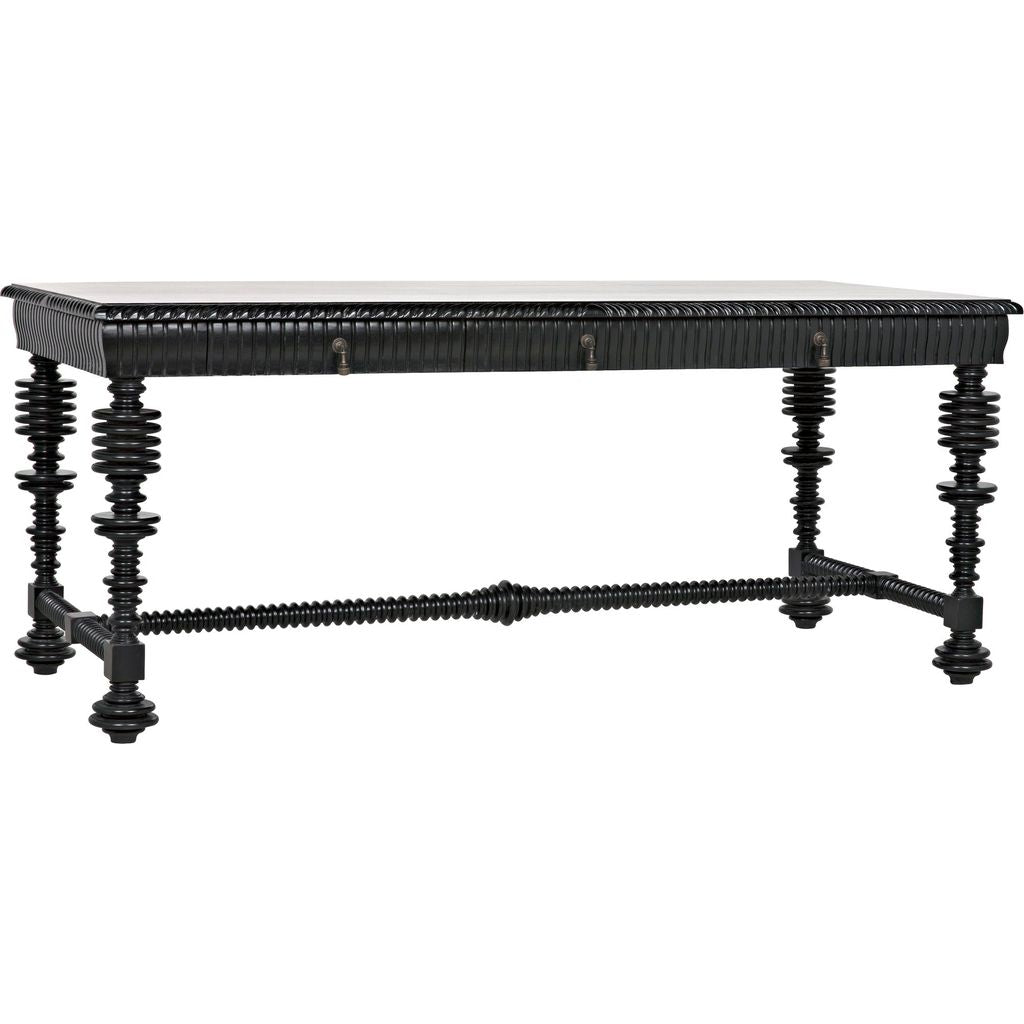 Primary vendor image of Noir Portuguese Desk, Hand Rubbed Black - Mahogany & Veneer, 72" W