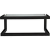 Noir Structure Metal Desk - Industrial Steel & Glass, 76" W