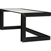 Noir Structure Metal Desk - Industrial Steel & Glass, 76" W