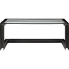 Noir Structure Metal Desk - Industrial Steel & Glass, 76" W