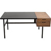 Noir Algeron Desk w/ Black Steel, 66" W