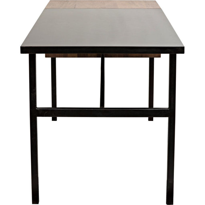 Noir Algeron Desk w/ Black Steel, 66" W