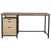 Noir Nabucco Desk, Bleached Walnut & Steel, 60" W