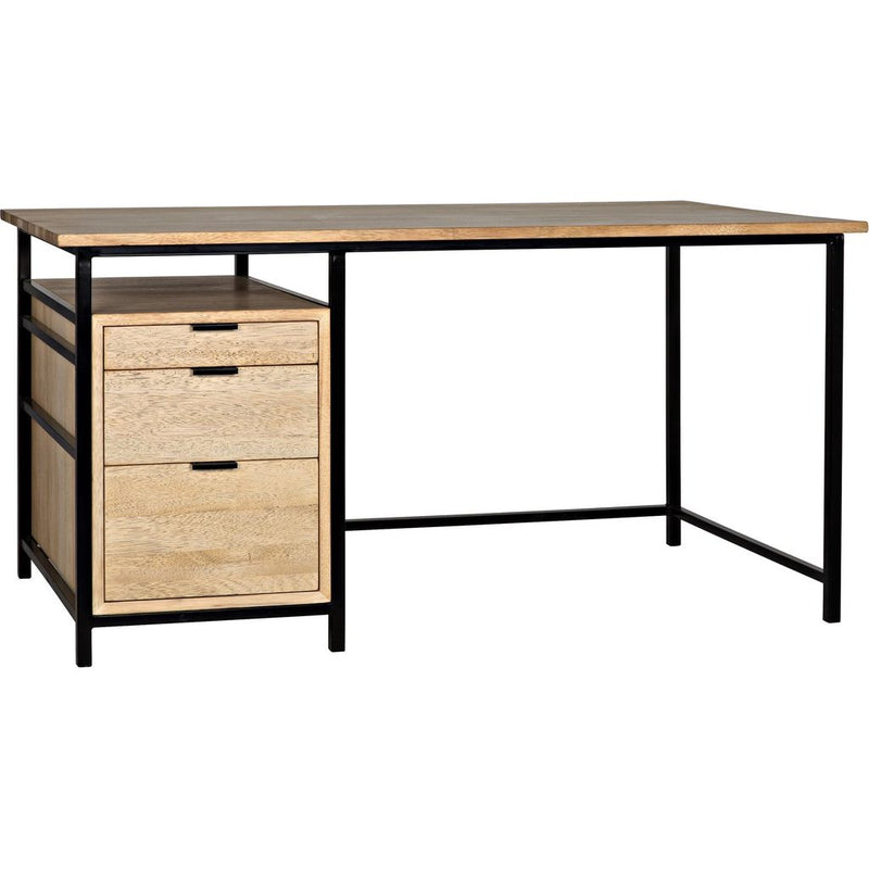 Primary vendor image of Noir Nabucco Desk, Bleached Walnut & Steel, 60