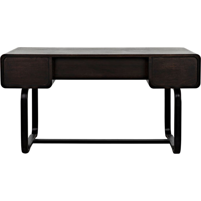 Noir Voltes Desk, Ebony Walnut w/ Black Steel, 60" W