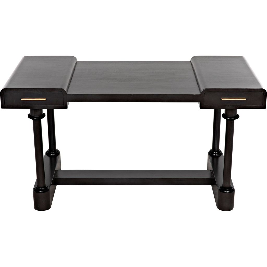 Noir Locarno Desk, Pale - Mahogany & Veneer, 60" W