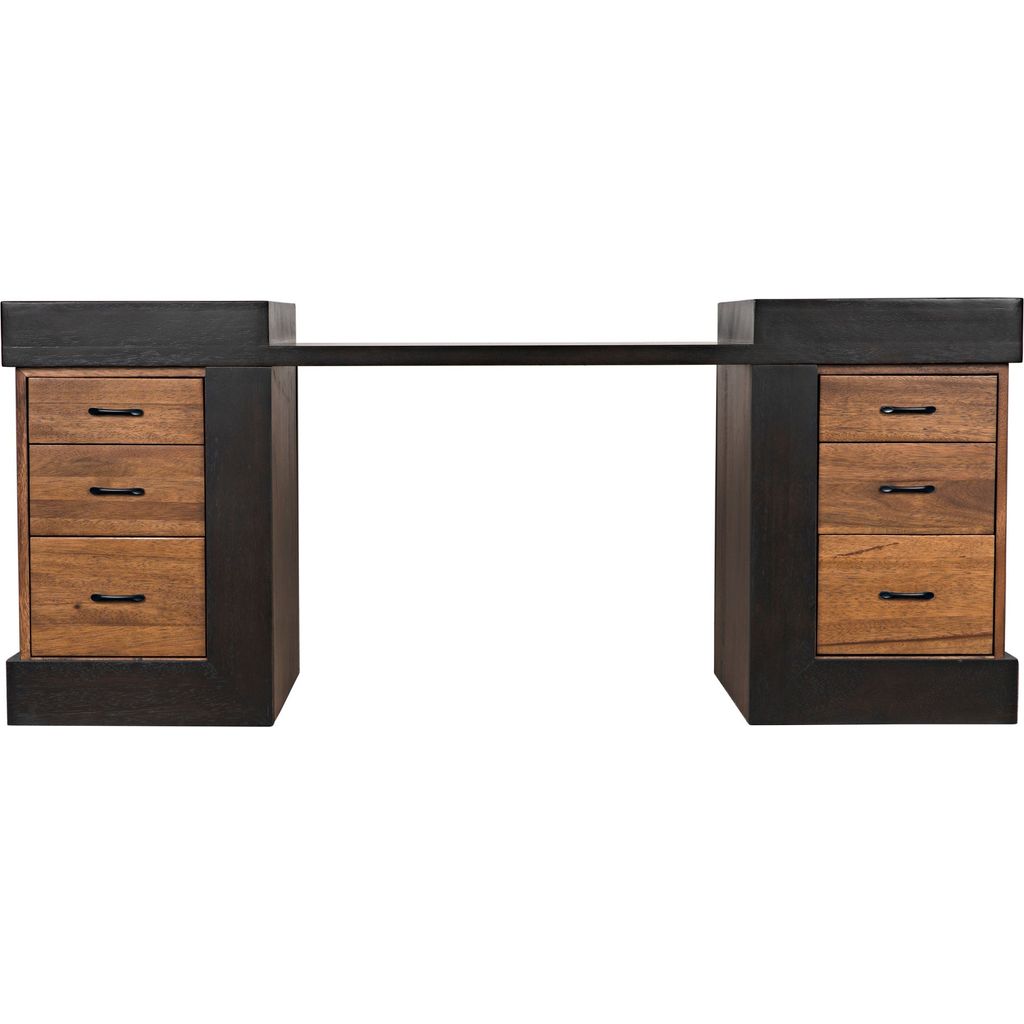 Noir Bentley Desk, Dark/Ebony Walnut, 76" W