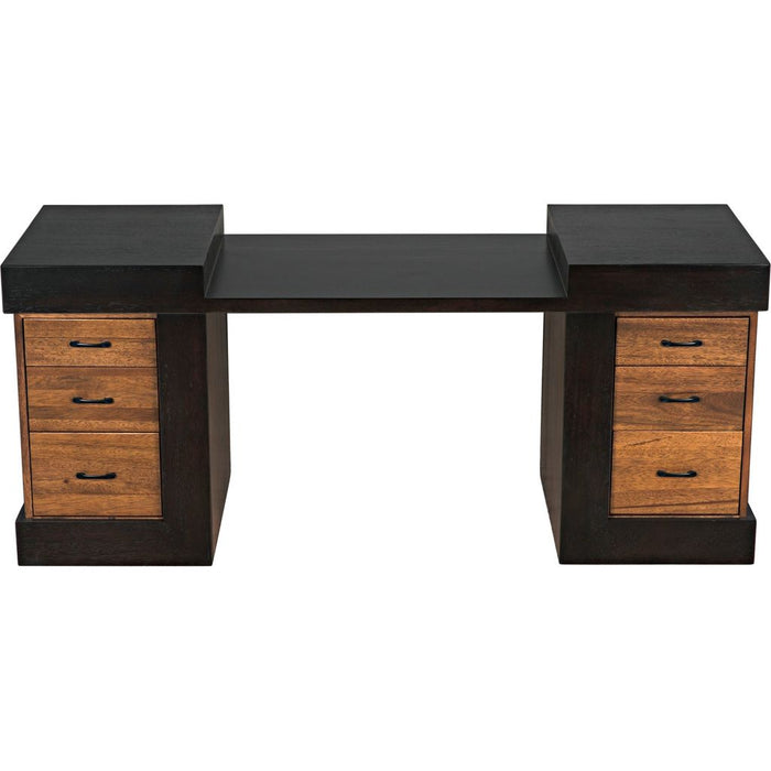Noir Bentley Desk, Dark/Ebony Walnut, 76" W