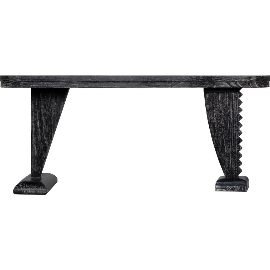 Noir Zigmund Desk, Cinder Black - Mahogany, 69.5" W