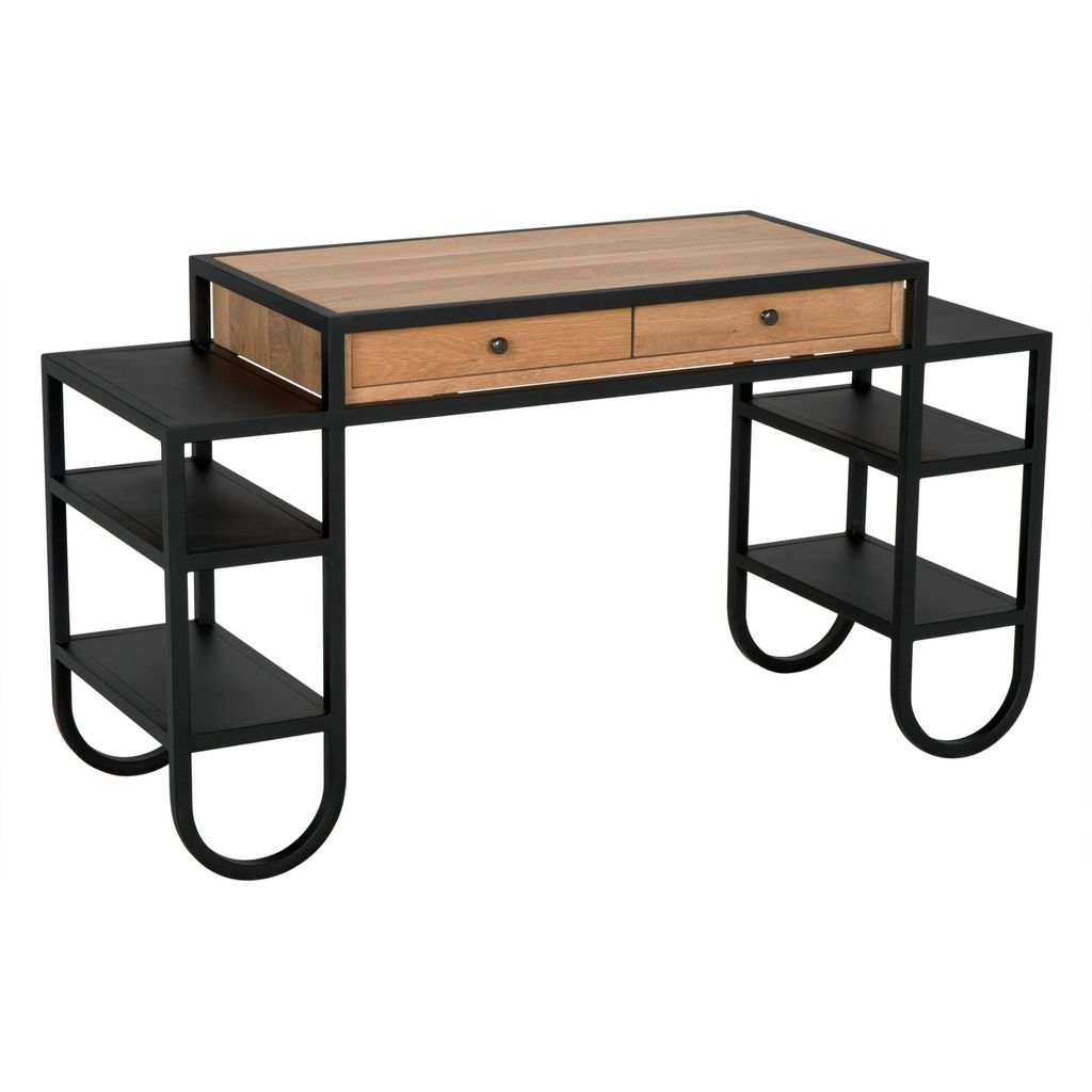 Primary vendor image of Noir Thomson Desk - Industrial Steel & White Oak, 56" W