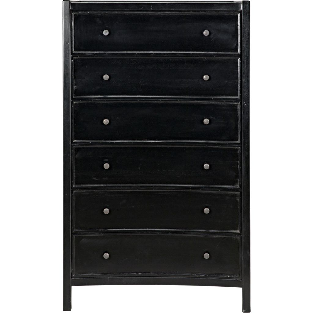 Primary vendor image of Noir Hampton Tall Boy, Hand Rubbed Black - Mahogany & Veneer, 36" W