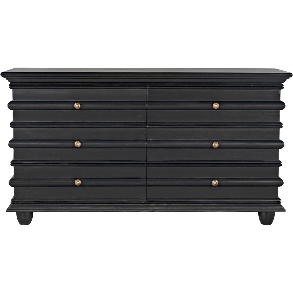 Noir Ascona Chest, Hand Rubbed Black - Mahogany & Veneer, 61" W