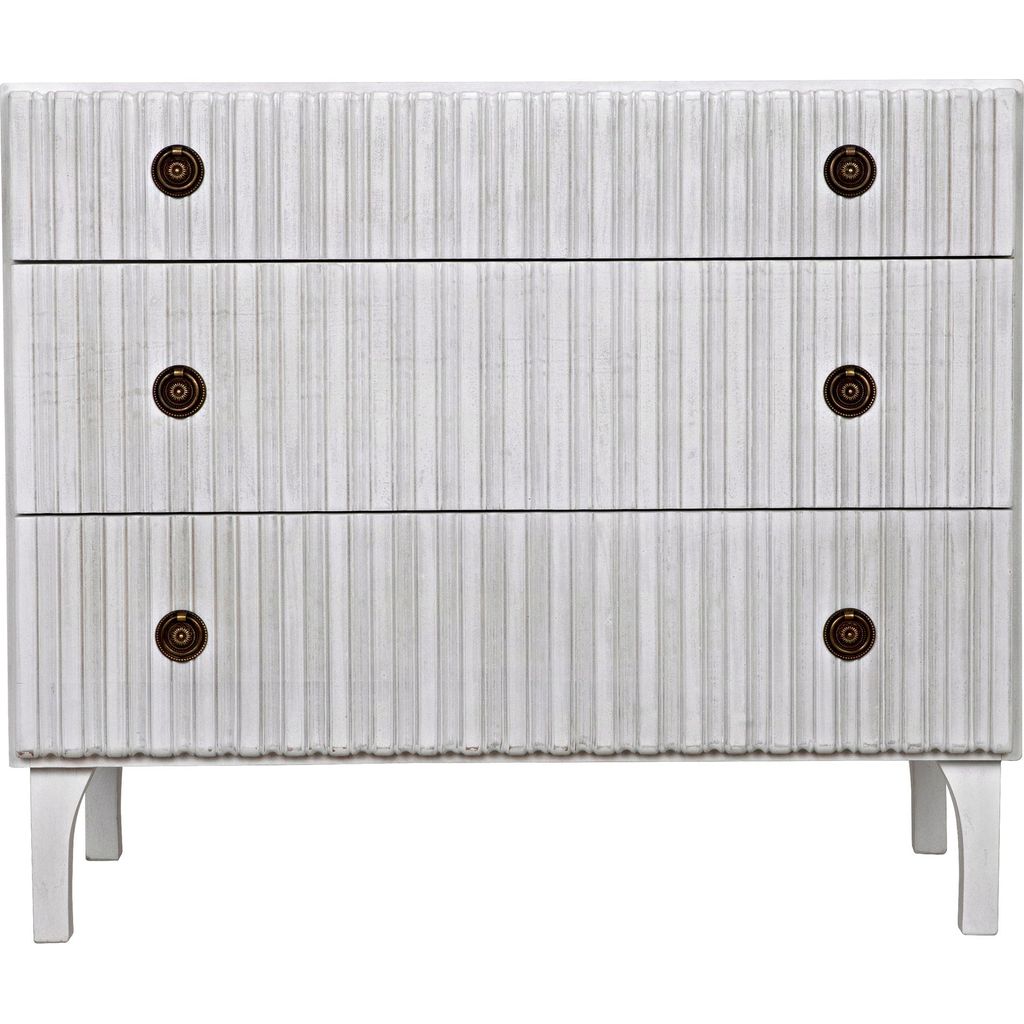 Noir Daryl Dresser, White Wash - Mahogany & Veneer, 38" W