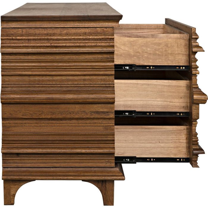 Noir Bernard 6 Drawer, Dark Walnut, 66.5" W