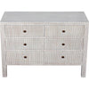 Noir Conrad 6 Drawer Dresser, White Wash - Mahogany & Veneer, 47.5" W