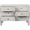 Noir Conrad 6 Drawer Dresser, White Wash - Mahogany & Veneer, 47.5" W