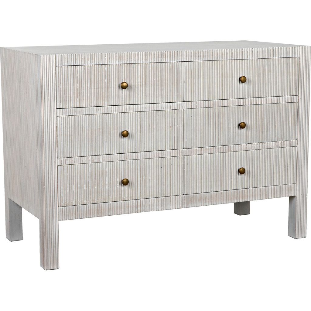 Primary vendor image of Noir Conrad 6 Drawer Dresser, White Wash - Mahogany & Veneer, 47.5" W