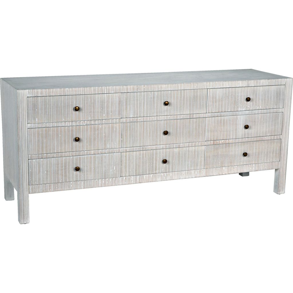 Primary vendor image of Noir Conrad 9 Drawer Dresser, White Wash - Mahogany & Veneer, 75.5" W