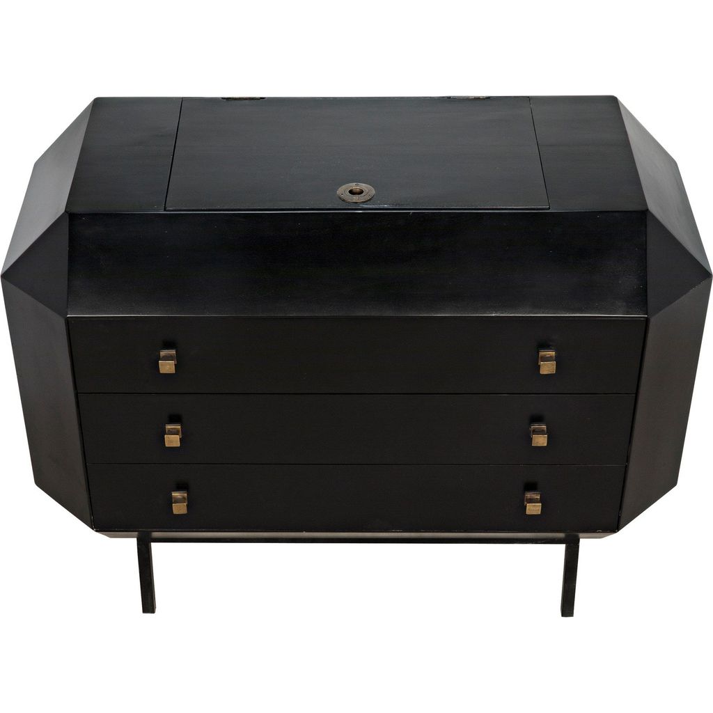 Noir Rhiana Dresser, Hand Rubbed Black - Mahogany & Veneer, 38.5" W