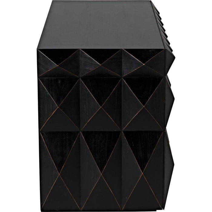 Noir Allegra Dresser, Hand Rubbed Black - Mahogany, 65" W