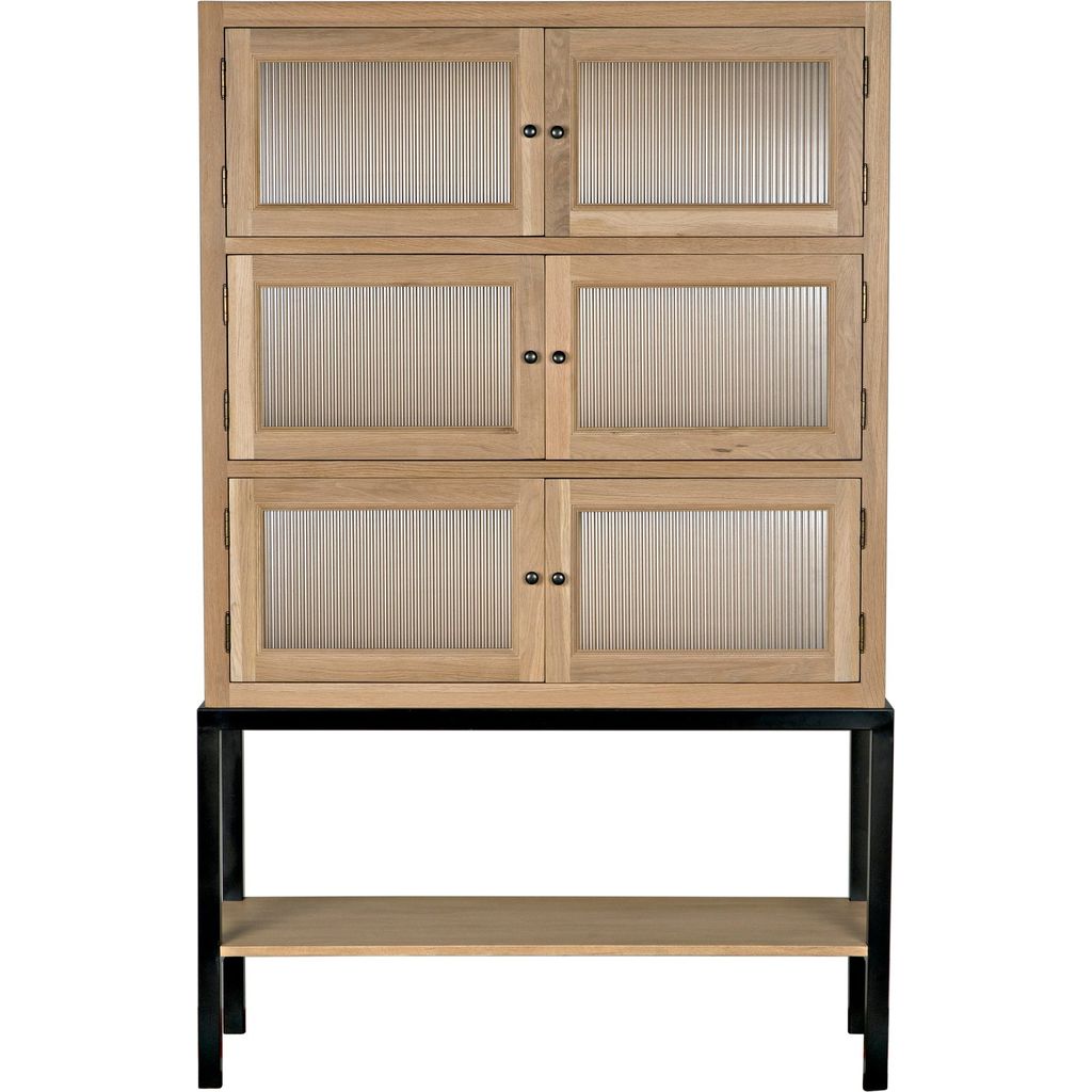 Noir Darien Hutch, White Oak w/ Industrial Steel, 50" W