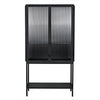 Noir Zane Cabinet - Industrial Steel & Glass, 42" W