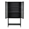 Noir Zane Cabinet - Industrial Steel & Glass, 42" W