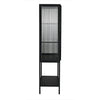 Noir Zane Cabinet - Industrial Steel & Glass, 42" W