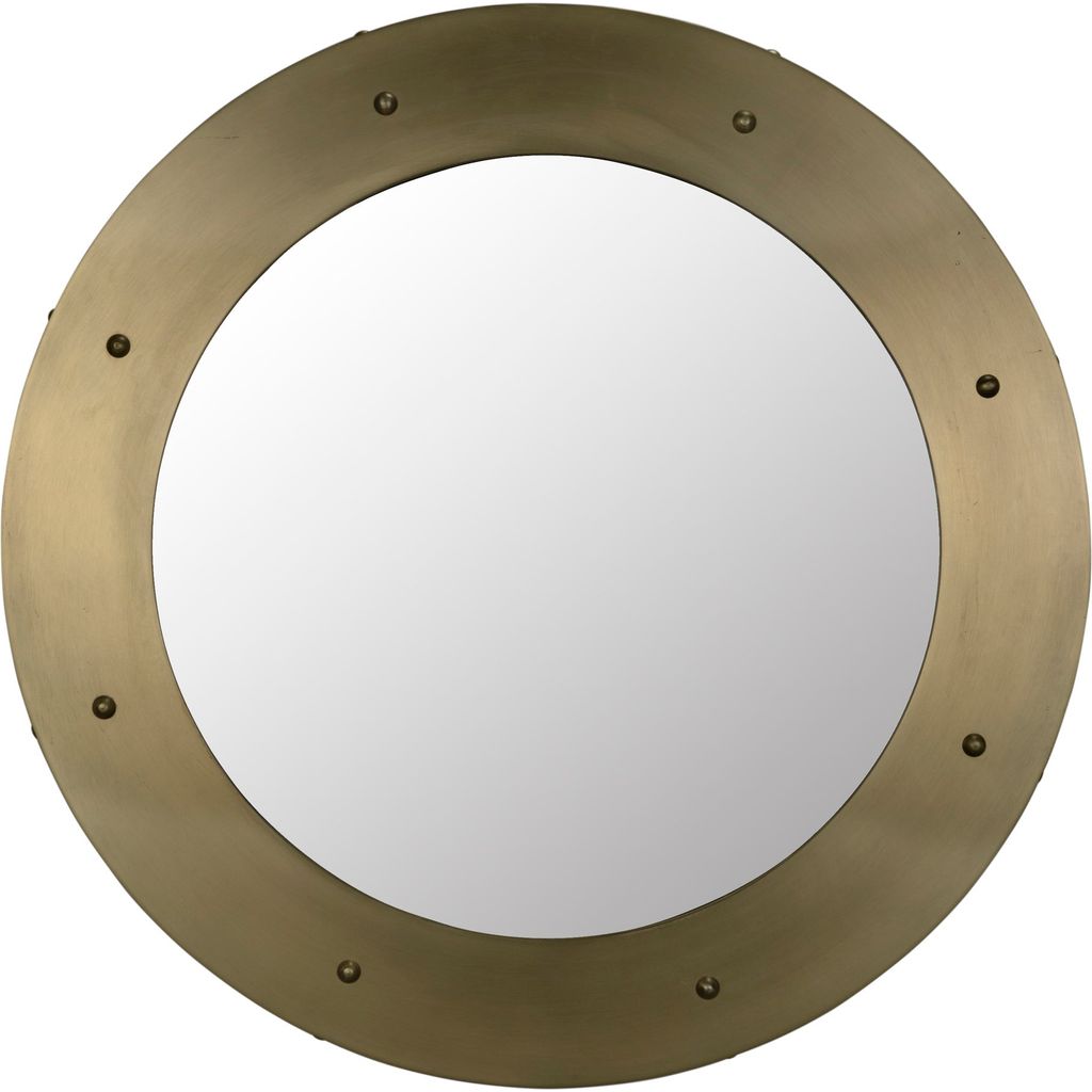 Primary vendor image of Noir Clay Mirror, Large, Metal w/ Brass Finish