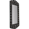 Noir Nanna Mirror, Hand Rubbed Black w/ Light Brown Trim