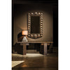 Noir Nanna Mirror, Hand Rubbed Black w/ Light Brown Trim