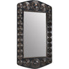 Noir Nanna Mirror, Hand Rubbed Black w/ Light Brown Trim