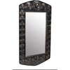 Noir Nanna Mirror, Hand Rubbed Black w/ Light Brown Trim