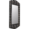 Noir Nanna Mirror, Hand Rubbed Black w/ Light Brown Trim