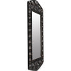 Noir Nanna Mirror, Hand Rubbed Black w/ Light Brown Trim