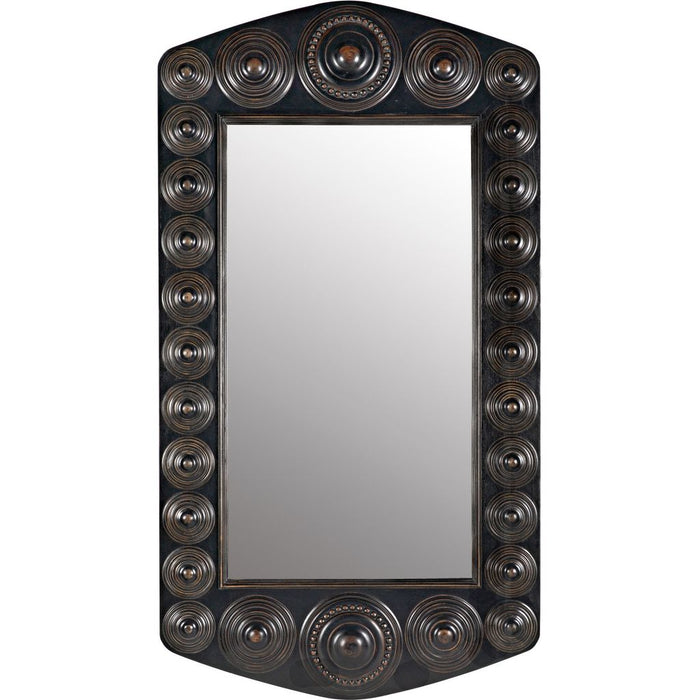 Primary vendor image of Noir Nanna Mirror, Hand Rubbed Black w/ Light Brown Trim