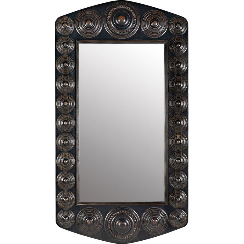 Primary vendor image of Noir Nanna Mirror, Hand Rubbed Black w/ Light Brown Trim