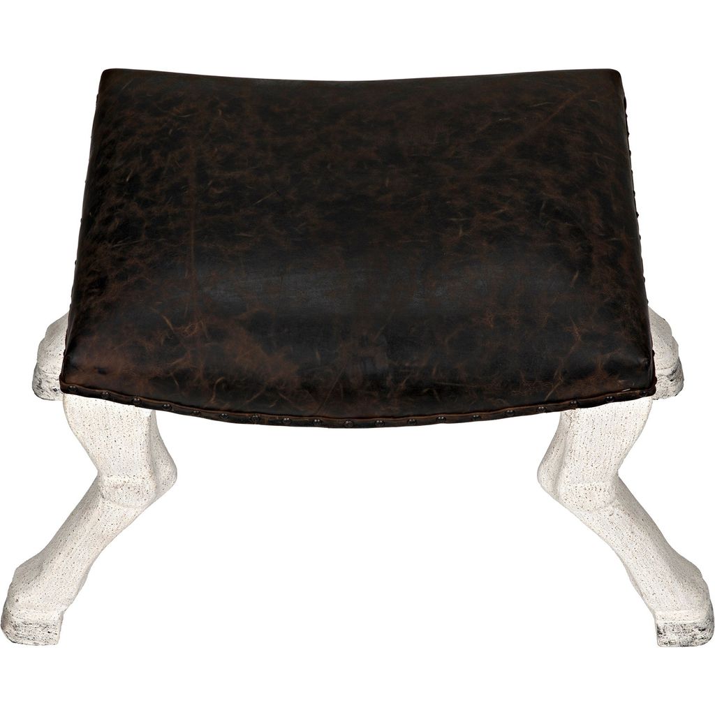 Noir Claw Leg Saddle Stool - Mahogany, 33" W