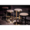 Noir Dior Bar Stool, Metal w/ Brass Finish, 19" W