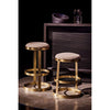 Noir Dior Bar Stool, Metal w/ Brass Finish, 19" W